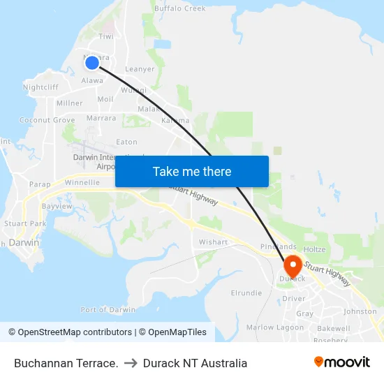 Buchannan Terrace. to Durack NT Australia map
