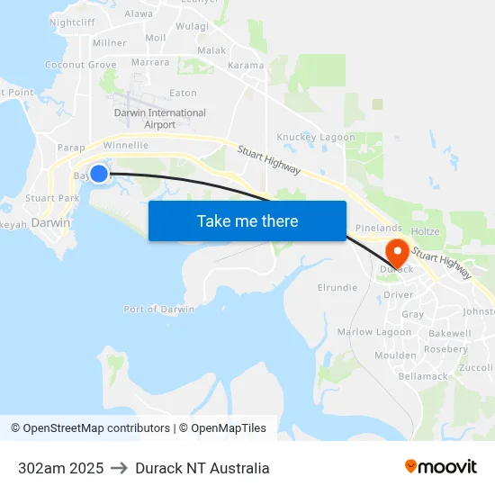 302am 2025 to Durack NT Australia map