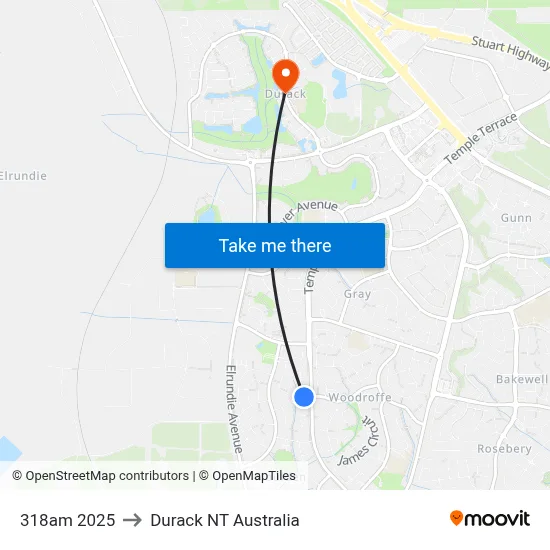 318am 2025 to Durack NT Australia map