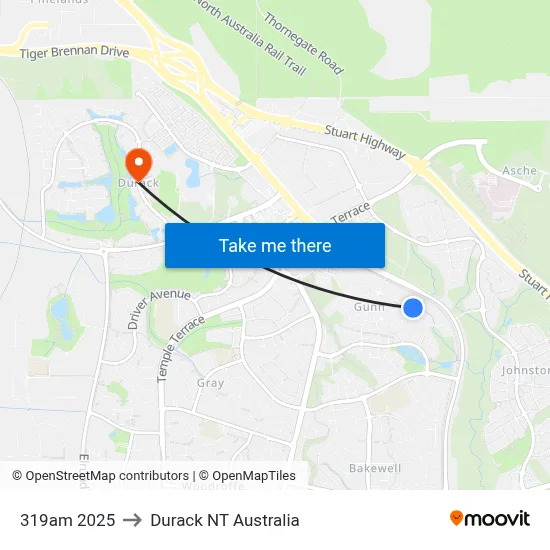 319am 2025 to Durack NT Australia map