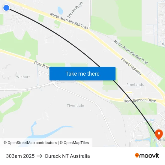 303am 2025 to Durack NT Australia map