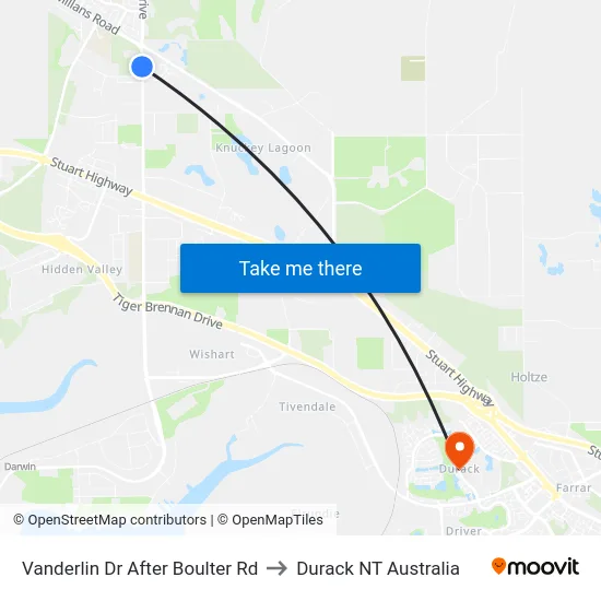 Vanderlin Dr After Boulter Rd to Durack NT Australia map