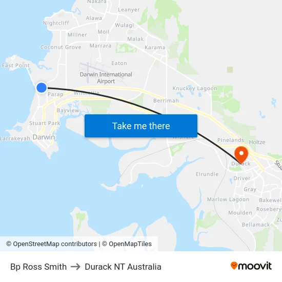 Bp Ross Smith to Durack NT Australia map