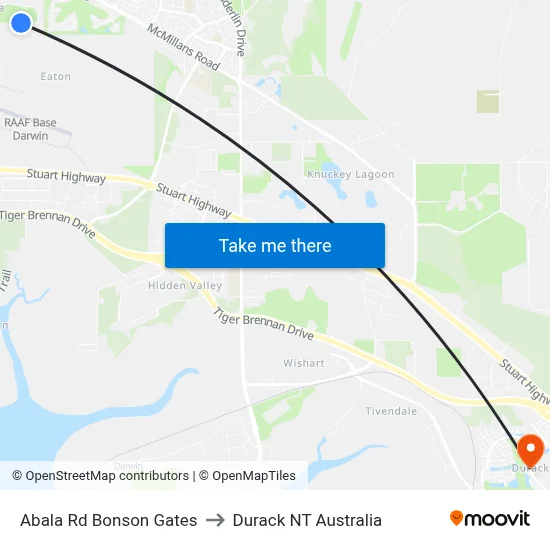 Abala Rd Bonson Gates to Durack NT Australia map