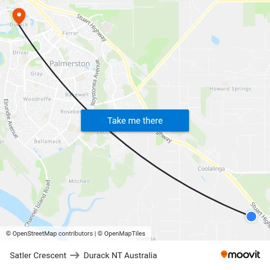Satler Crescent to Durack NT Australia map