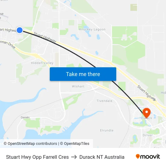 Stuart Hwy Opp Farrell Cres to Durack NT Australia map