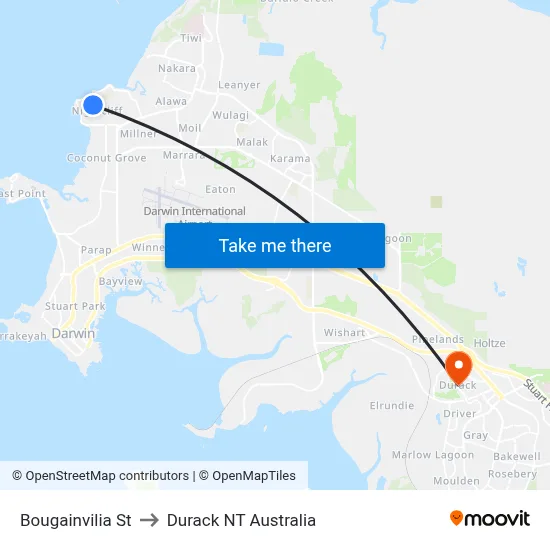 Bougainvilia St to Durack NT Australia map
