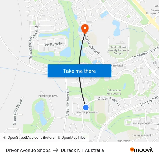 Driver Avenue Shops to Durack NT Australia map