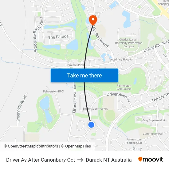 Driver Av After Canonbury Cct to Durack NT Australia map