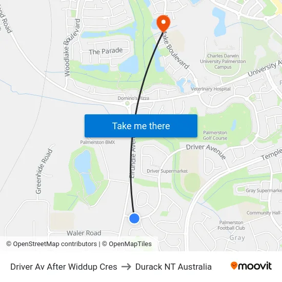 Driver Av After Widdup Cres to Durack NT Australia map