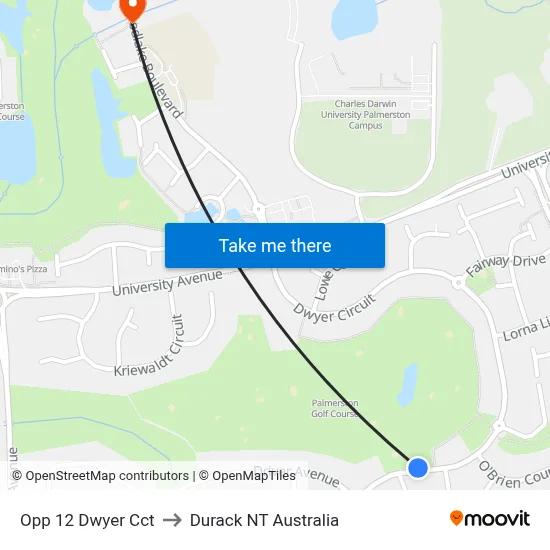 Opp 12 Dwyer Cct to Durack NT Australia map