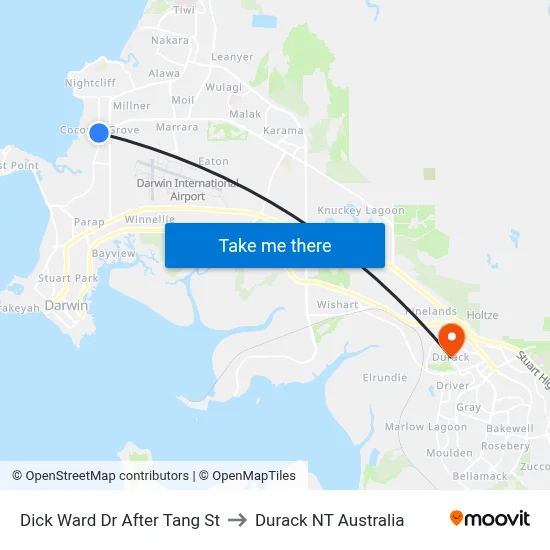 Dick Ward Dr After Tang St to Durack NT Australia map