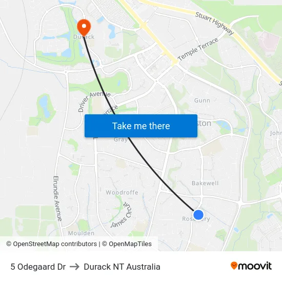 5 Odegaard Dr to Durack NT Australia map