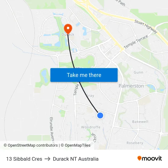 13 Sibbald Cres to Durack NT Australia map