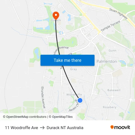 11 Woodroffe Ave to Durack NT Australia map