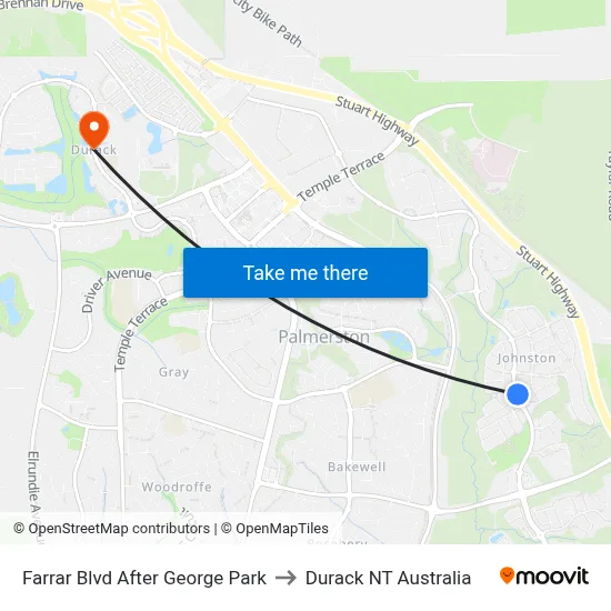 Farrar Blvd After George Park to Durack NT Australia map