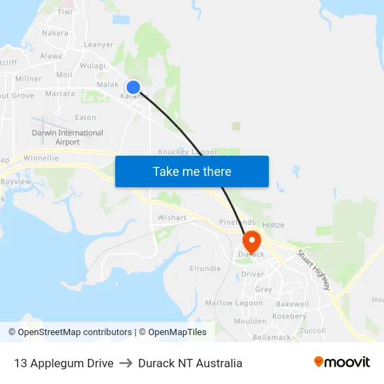 13 Applegum Drive to Durack NT Australia map