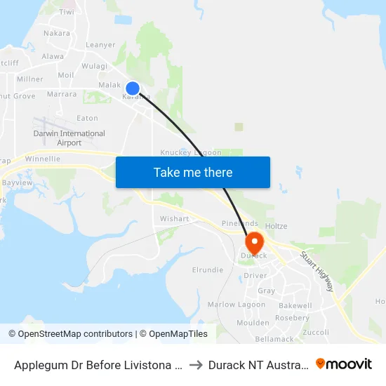 Applegum Dr Before Livistona Rd to Durack NT Australia map