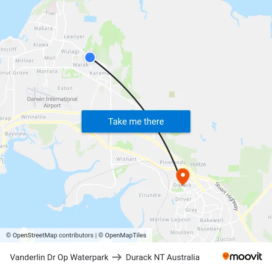 Vanderlin Dr Op Waterpark to Durack NT Australia map