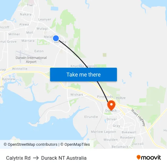 Calytrix Rd to Durack NT Australia map