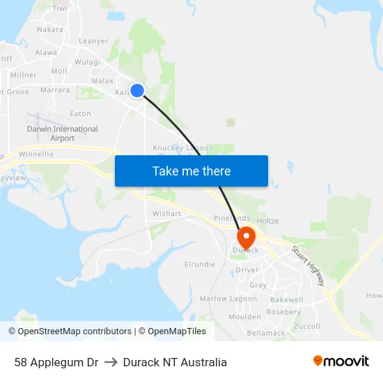 58 Applegum Dr to Durack NT Australia map