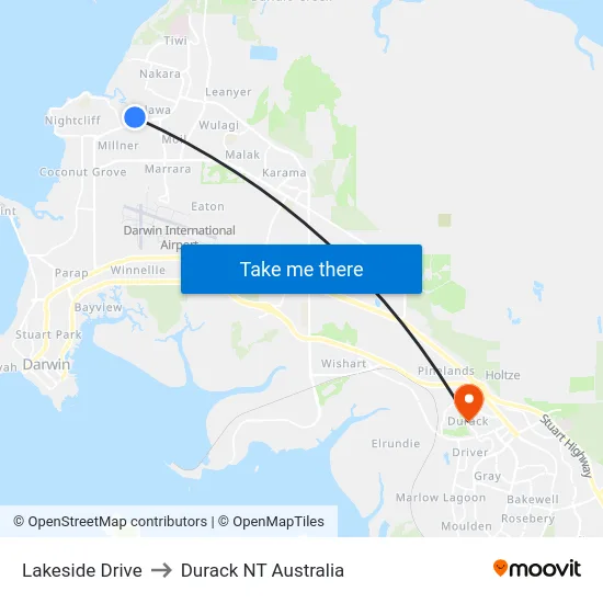 Lakeside Drive to Durack NT Australia map