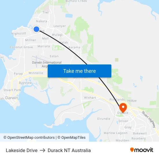 Lakeside Drive to Durack NT Australia map