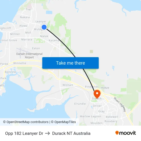 Opp 182 Leanyer Dr to Durack NT Australia map