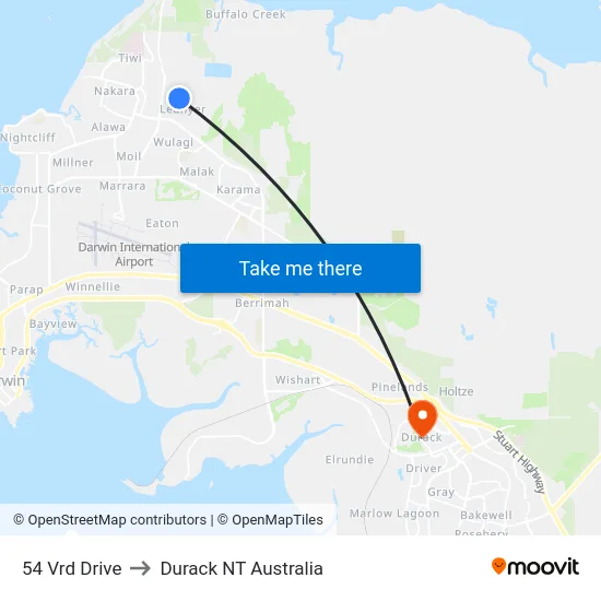54 Vrd Drive to Durack NT Australia map