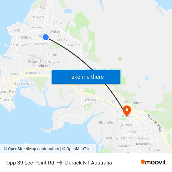 Opp 39 Lee Point Rd to Durack NT Australia map