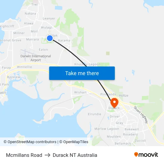 Mcmillans Road to Durack NT Australia map