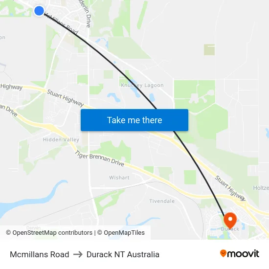Mcmillans Road to Durack NT Australia map
