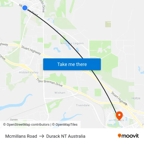 Mcmillans Road to Durack NT Australia map