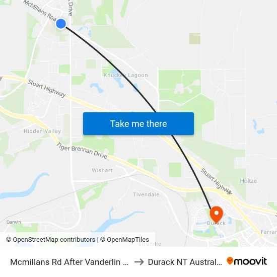 Mcmillans Rd After Vanderlin Dr to Durack NT Australia map