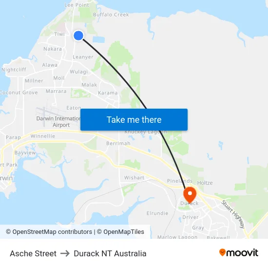 Asche Street to Durack NT Australia map