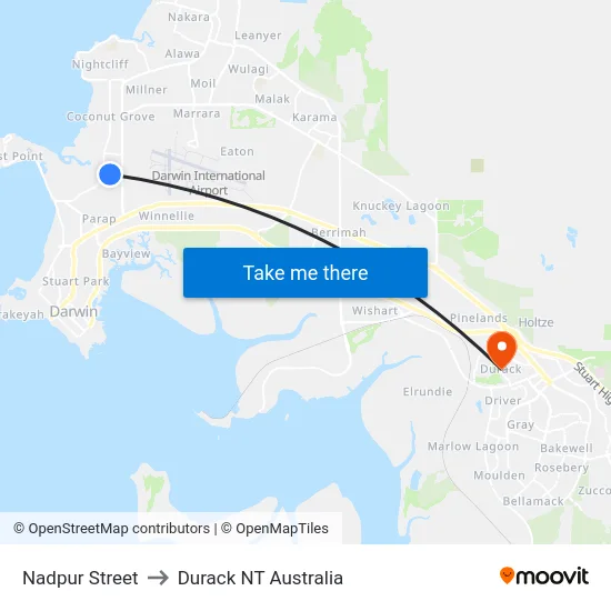 Nadpur Street to Durack NT Australia map