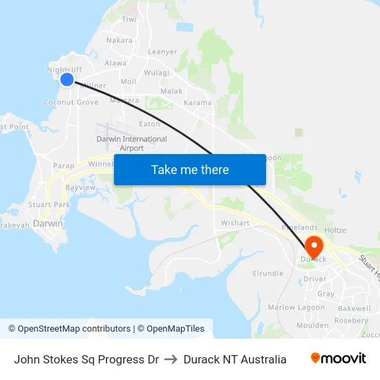 John Stokes Sq Progress Dr to Durack NT Australia map