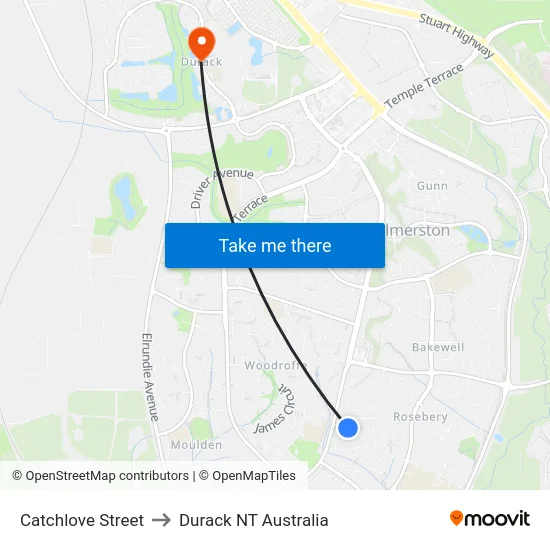 Catchlove Street to Durack NT Australia map