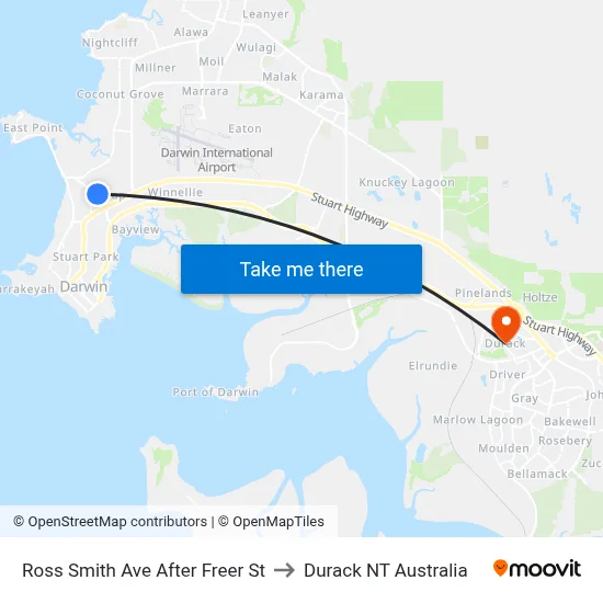 Ross Smith Ave After Freer St to Durack NT Australia map