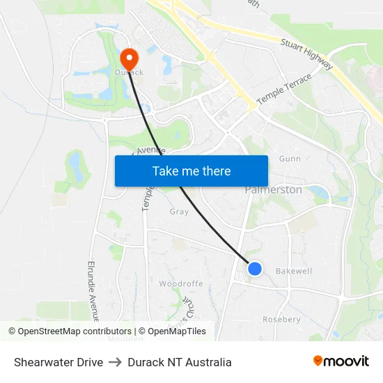 Shearwater Drive to Durack NT Australia map