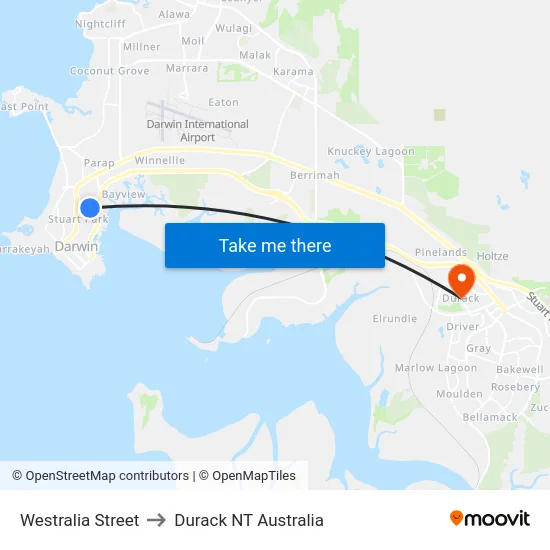 Westralia Street to Durack NT Australia map