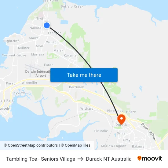 Tambling Tce - Seniors Village to Durack NT Australia map
