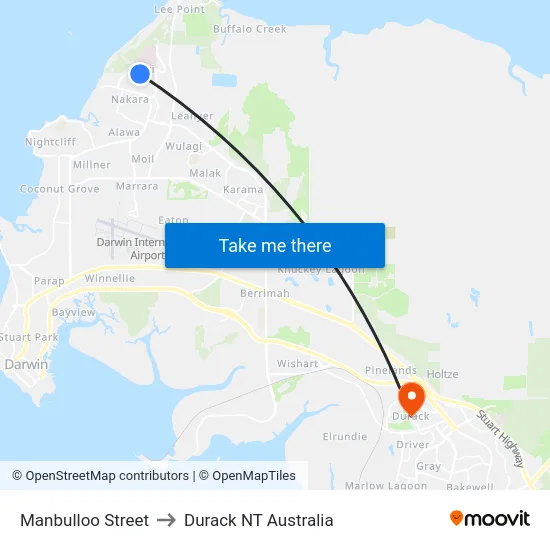 Manbulloo Street to Durack NT Australia map