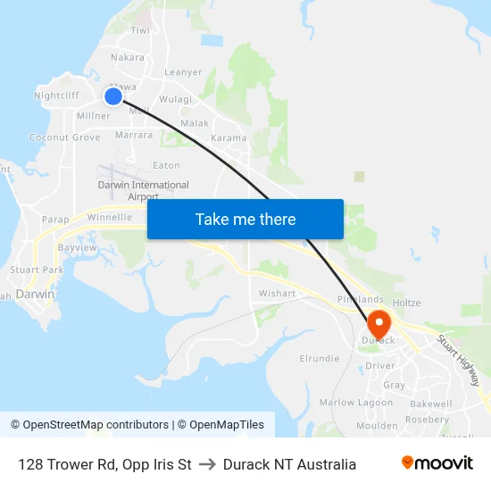 128 Trower Rd, Opp Iris St to Durack NT Australia map