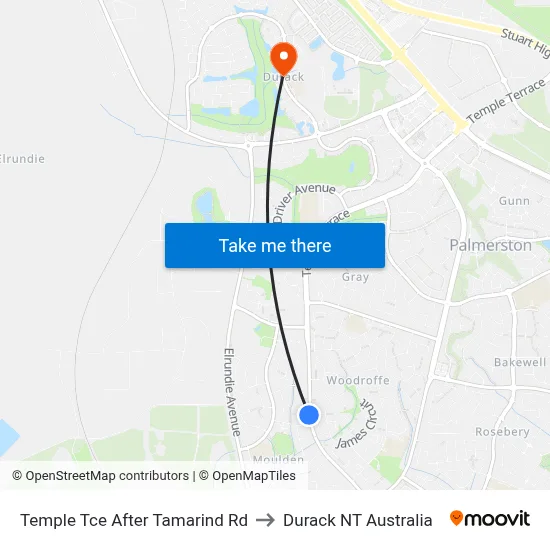 Temple Tce After Tamarind Rd to Durack NT Australia map