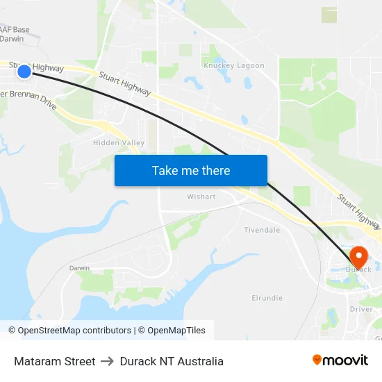 Mataram Street to Durack NT Australia map
