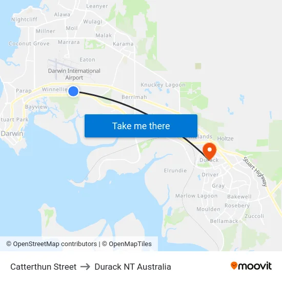 Catterthun Street to Durack NT Australia map
