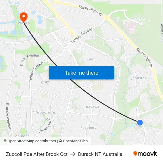 Zuccoli Pde After Brook Cct to Durack NT Australia map