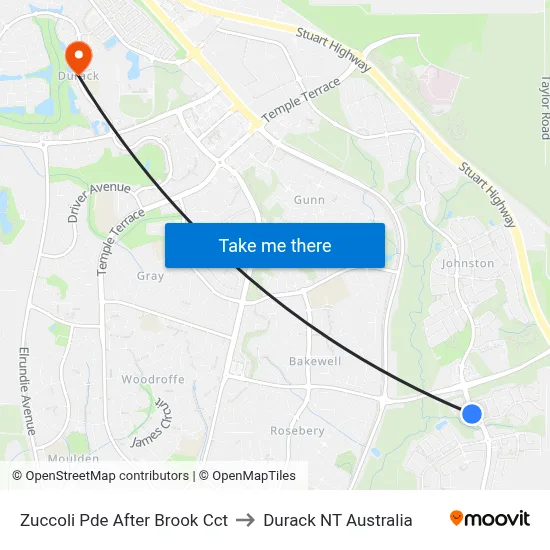 Zuccoli Pde After Brook Cct to Durack NT Australia map