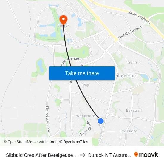 Sibbald Cres After Betelgeuse Ct to Durack NT Australia map